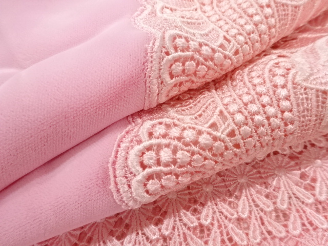  ビロードレース花模様ショール